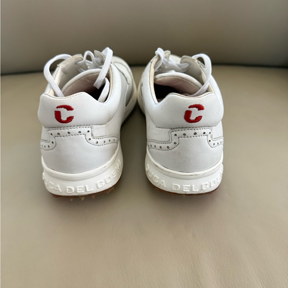 White Women's Leather Wingtip Sneakers by (unknown) - Picture 3 of 6